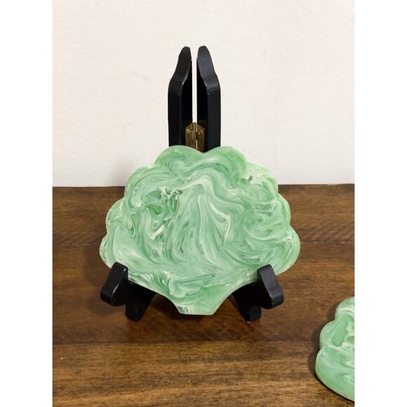 NWT: Anthropologie - Pair of  Pernille Rosenkilde, Green Scalloped Coasters - Picture 6 of 8